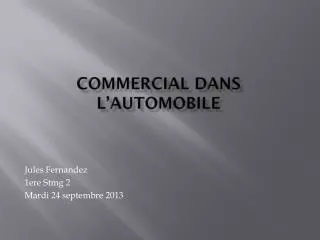 commercial dans l automobile