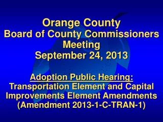 Orange County Board of County Commissioners Meeting September 24, 2013