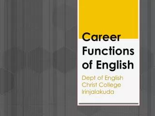 Career Functions of English