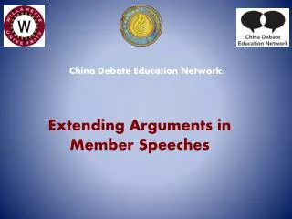 Extending Arguments in Member Speeches