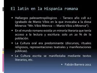 el lat n en la hispania romana