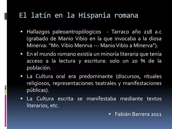 el lat n en la hispania romana