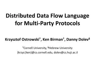 Distributed Data Flow Language for Multi-Party Protocols