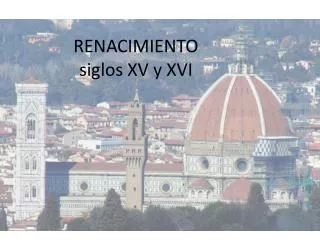 renacimiento siglos xv y xvi