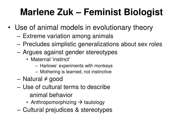marlene zuk feminist biologist