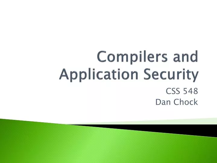 compilers and application security