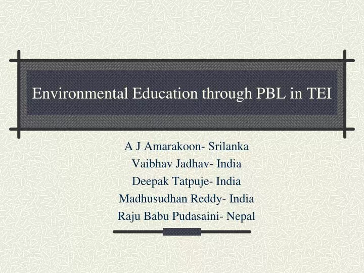 environmental education through pbl in tei