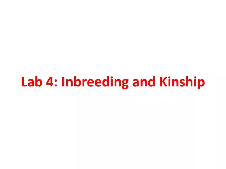 lab 4 inbreeding and kinship