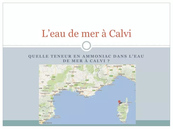 l eau de mer calvi