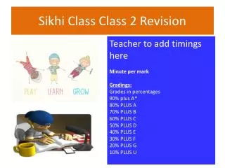 Sikhi Class Class 2 Revision