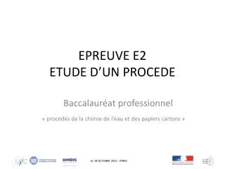 epreuve e2 etude d un procede