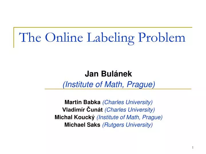 the online labeling problem
