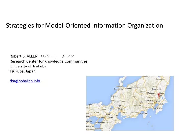 strategies for model oriented information organization