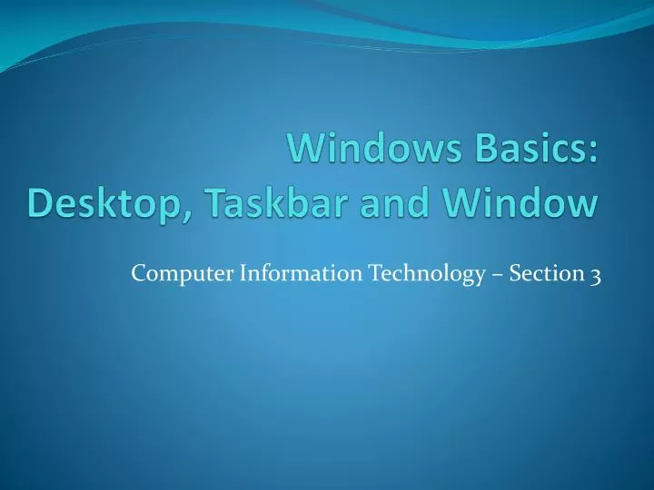 windows basics desktop taskbar and window