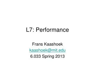 L7: Performance