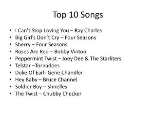 Top 10 Songs