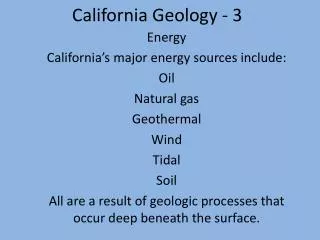 California Geology - 3