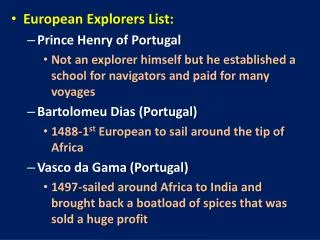 European Explorers List: Prince Henry of Portugal