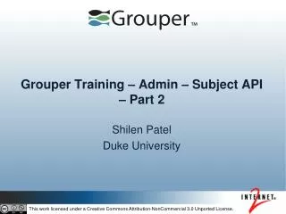 Grouper Training – Admin – Subject API – Part 2