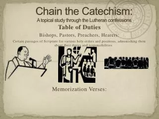 Chain the Catechism: A topical study through the Lutheran confessions