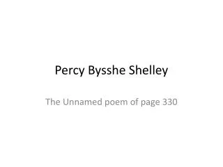 Percy Bysshe Shelley