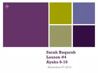 Surah Baqarah Lesson #4 Ayahs 8-10