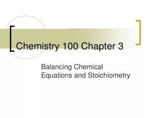 Chemistry 100 Chapter 3