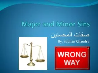 Major and Minor Sins