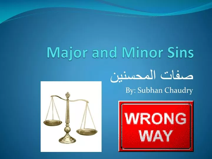 major and minor sins