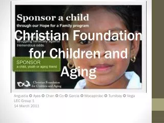 Christian Foundation for Children and Aging