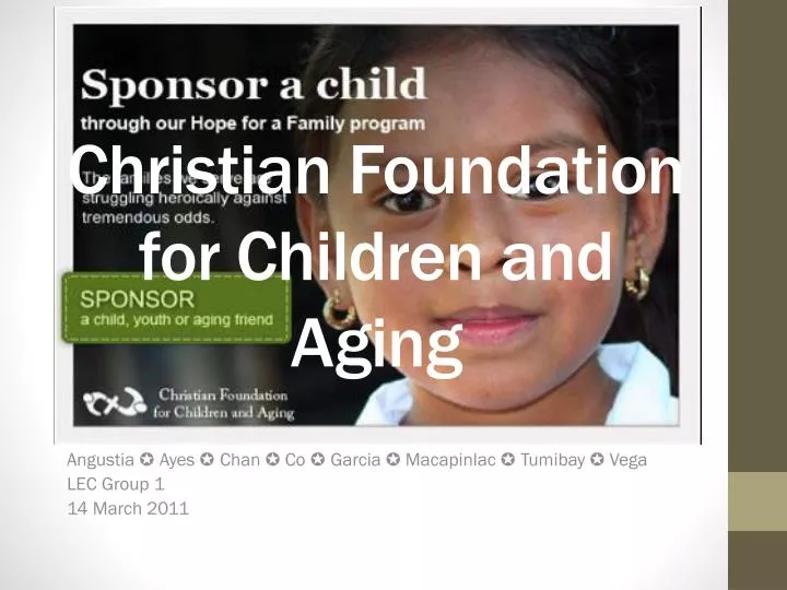 christian foundation for children and aging