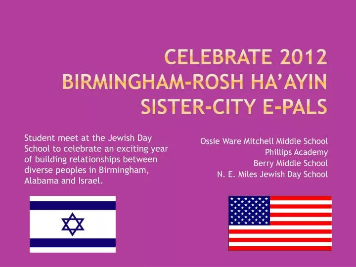 celebrate 2012 birmingham rosh ha ayin sister city e pals