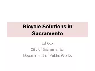 Bicycle Solutions in Sacramento