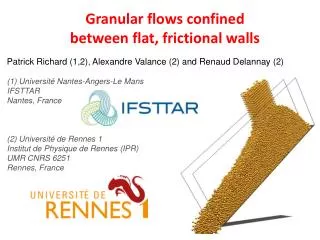 Granular flows confined between flat, frictional walls
