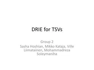 DRIE for TSVs