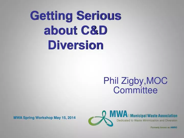 getting serious about c d diversion