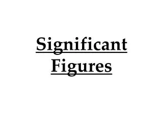 Significant Figures