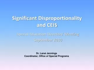 significant disproportionality and ceis