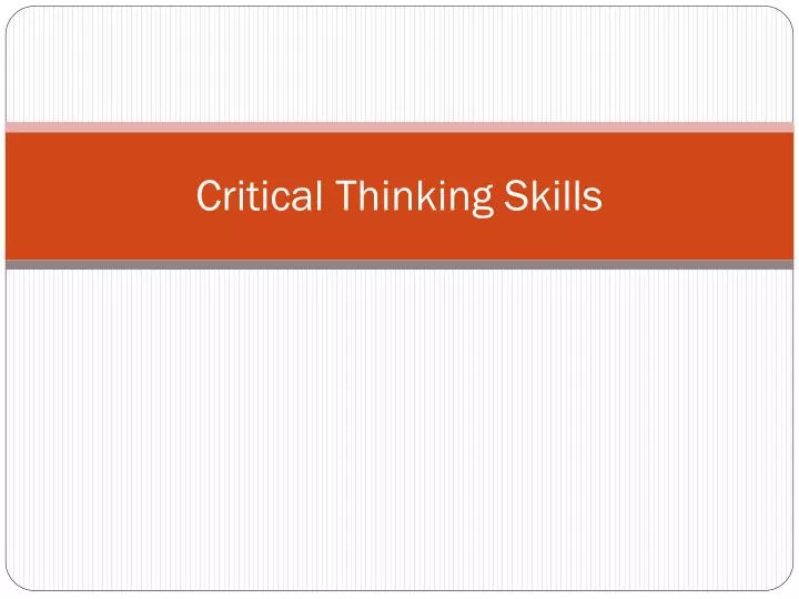 critical thinking skills