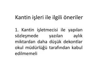 kantin i leri ile ilgili neriler