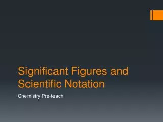 significant figures and scientific notation