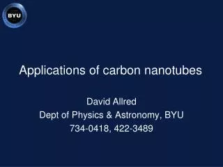 Applications of carbon nanotubes