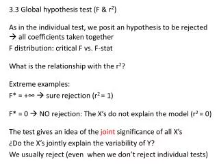 3.3 Global hypothesis test (F &amp; r 2 )