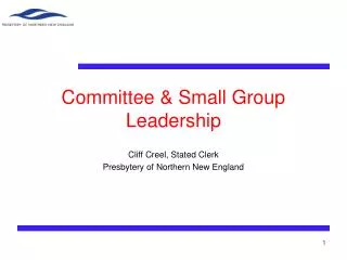Committee &amp; Small Group Leadership