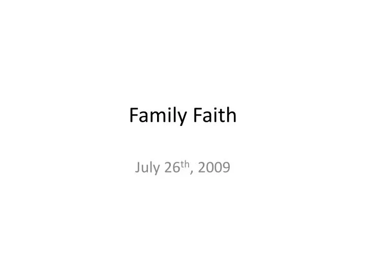 family faith