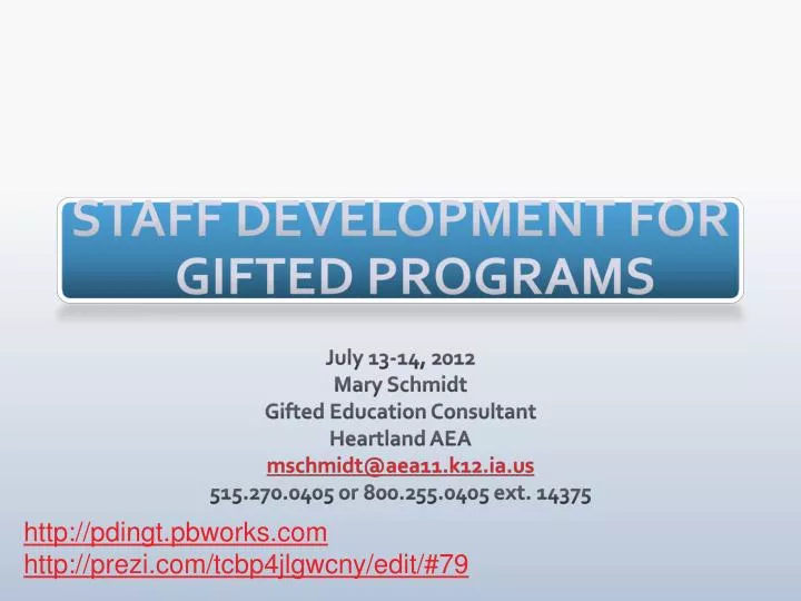 staff development for gifted programs