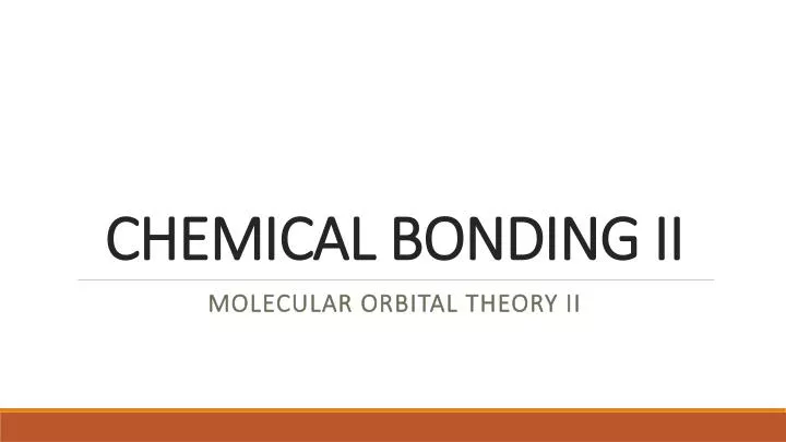 chemical bonding ii