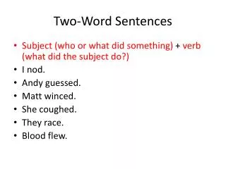 Two-Word Sentences