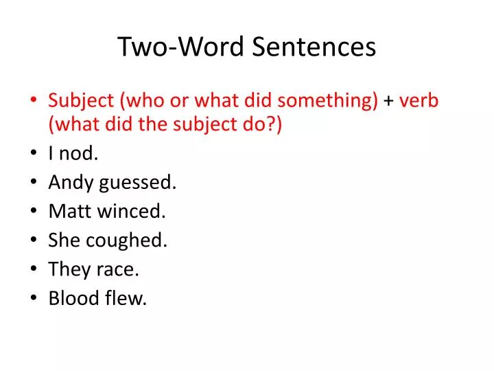 two word sentences