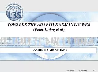 TOWARDS THE ADAPTIVE SEMANTIC WEB (Peter Dolog et al)